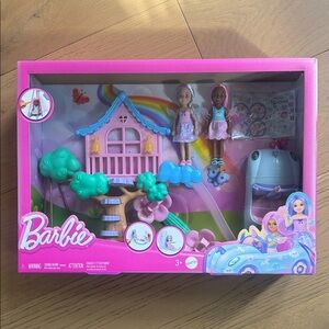 Barbie Rainbow Treehouse Set - Pink and Blue with Car & 2 dolls- NEW IN BOX